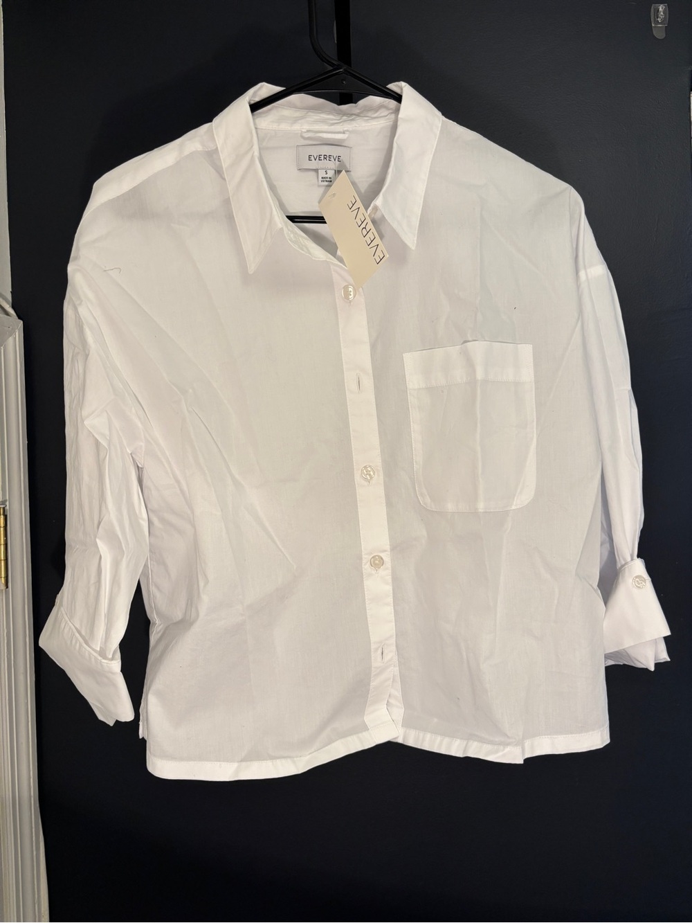 White Button Crop Shirt